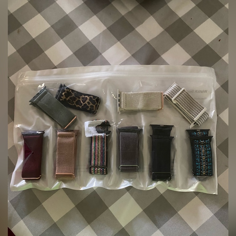 10 Assorted Stretchy Watch Bands, fits 42mm Apple Watch, some new, some used